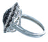 White And Black Cubic Zirconia And Sterling Silver Ring Size 6 AS54926